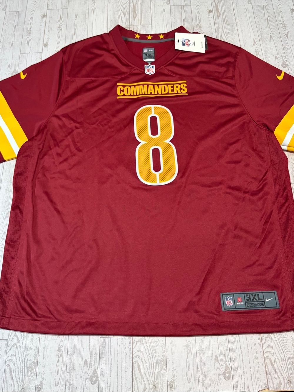 3XL Nike Washington Commanders #8 Brian Robinson Jr Burgundy Men's Jersey